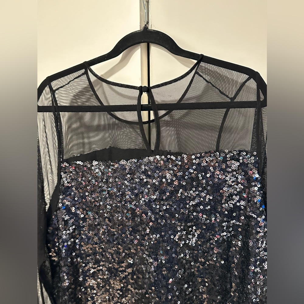 Torrid Black Sequin Mesh Top NWT Size 1 - Picture 12 of 13